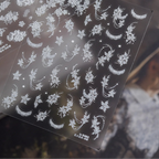 5D Embossed White Floral & Lace Nail Stickers - Wedding Art 5482
