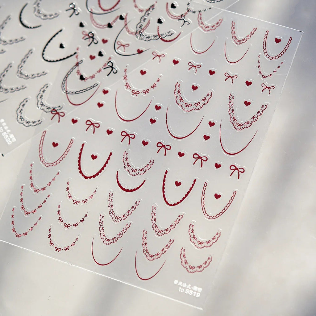 Lace French Tip Nail Stickers 5519