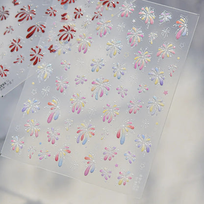 3D Firework Nail Stickers For New Year Party