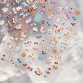 Kawaii 5D Cartoon Rabbit Puppy Carousel Nail Stickers 5505