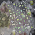 Y2K Airbrush Lucky Clover & Bunny Nail Stickers