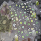 Y2K Airbrush Lucky Clover & Bunny Nail Stickers