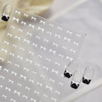 3D Embossed Bow Nail Stickers Coquette Ribbon Decals