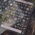 5D Vintage Floral Nail Stickers - Tulips & Quote Decals 5592