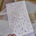 Holographic Metallic Floral Nail Stickers | Camellia Flower Decals 5605