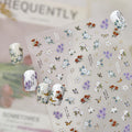 5D Embossed Floral & Butterfly Nail Stickers 5619