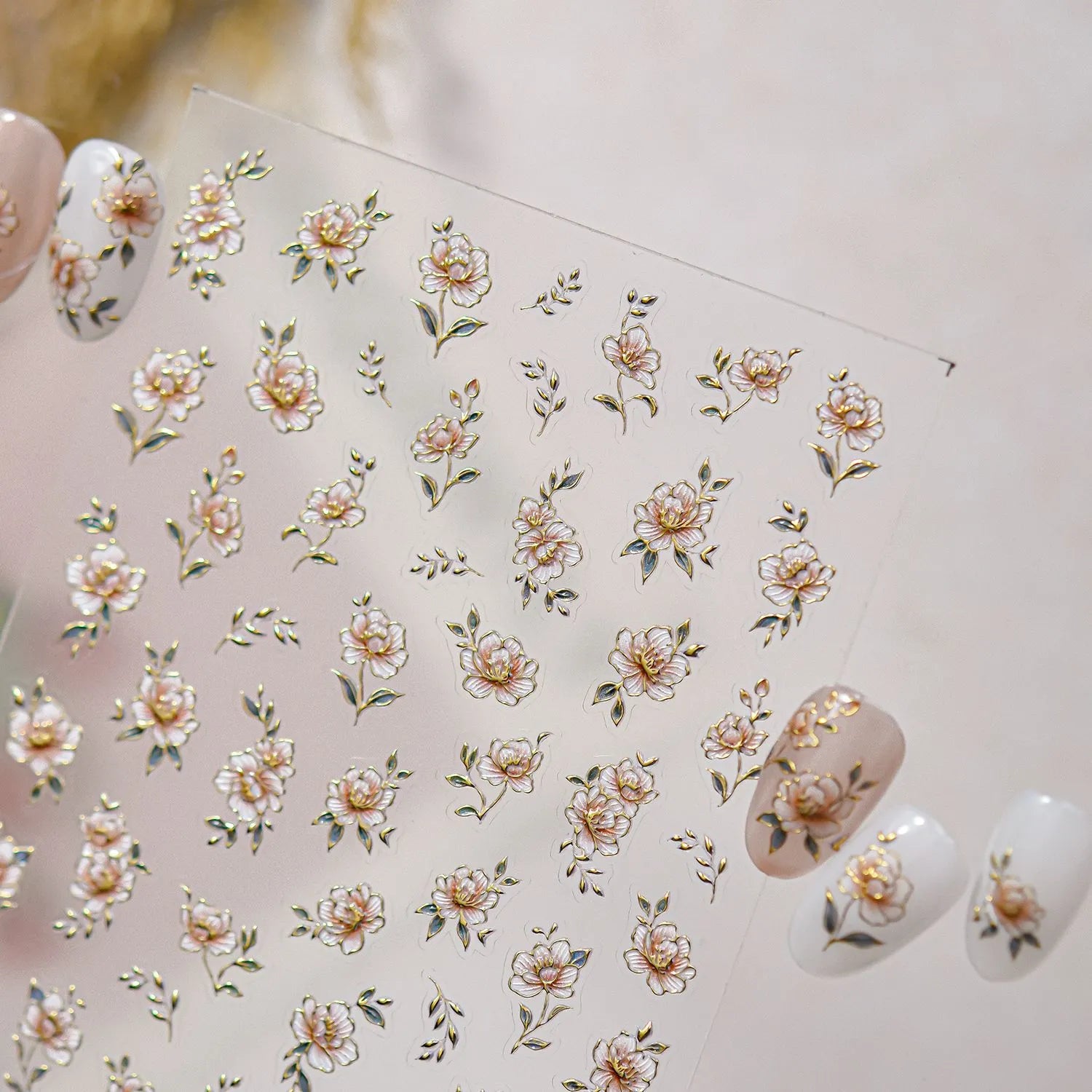 5D Embossed Floral & Butterfly Nail Stickers 5619
