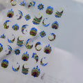 Metallic Peacock & Feather Nail Stickers - Gold Foil Exotic Art 5621