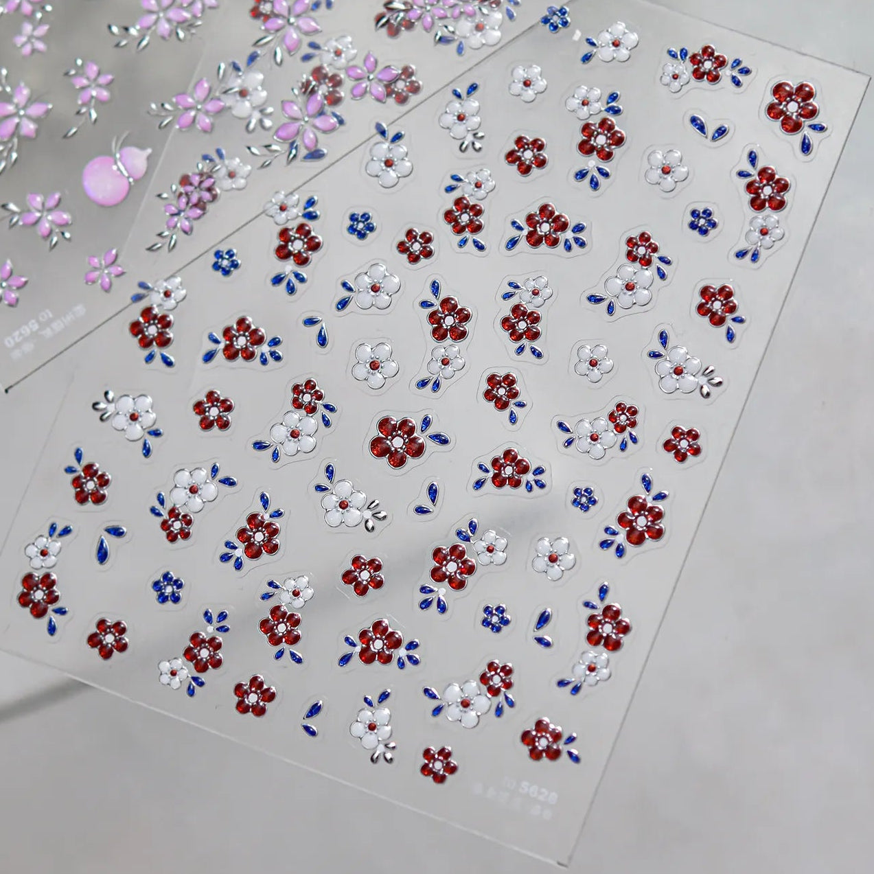 5D Opal Gourd & Flower Nail Stickers 5620