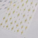 Metallic Starburst Nail Stickers - Gold & Silver Celestial Decals 5634