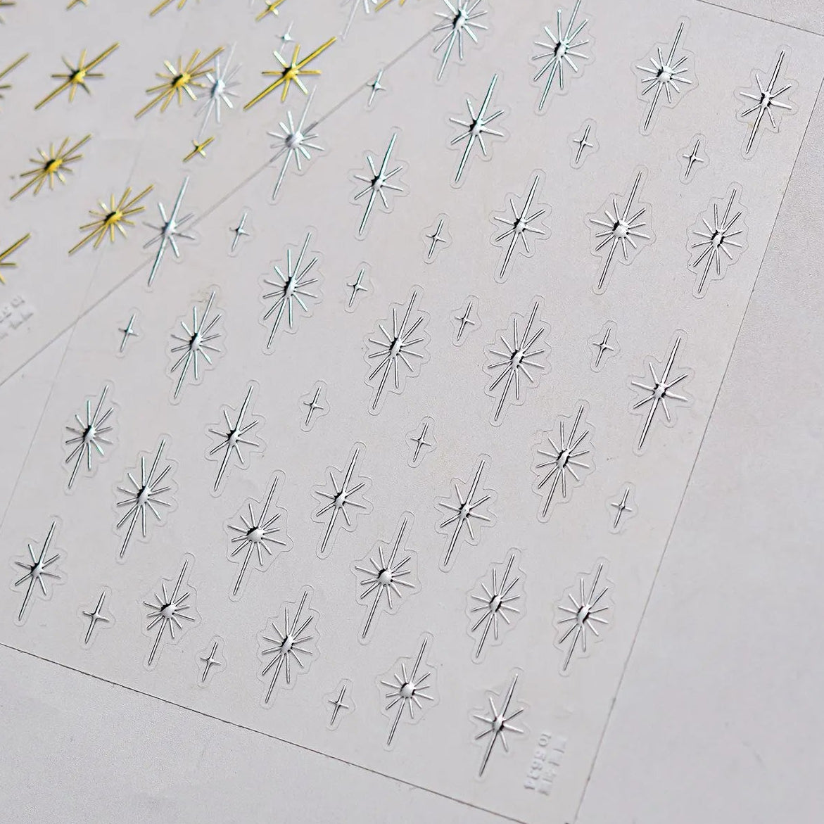 Metallic Starburst Nail Stickers - Gold & Silver Celestial Decals 5634