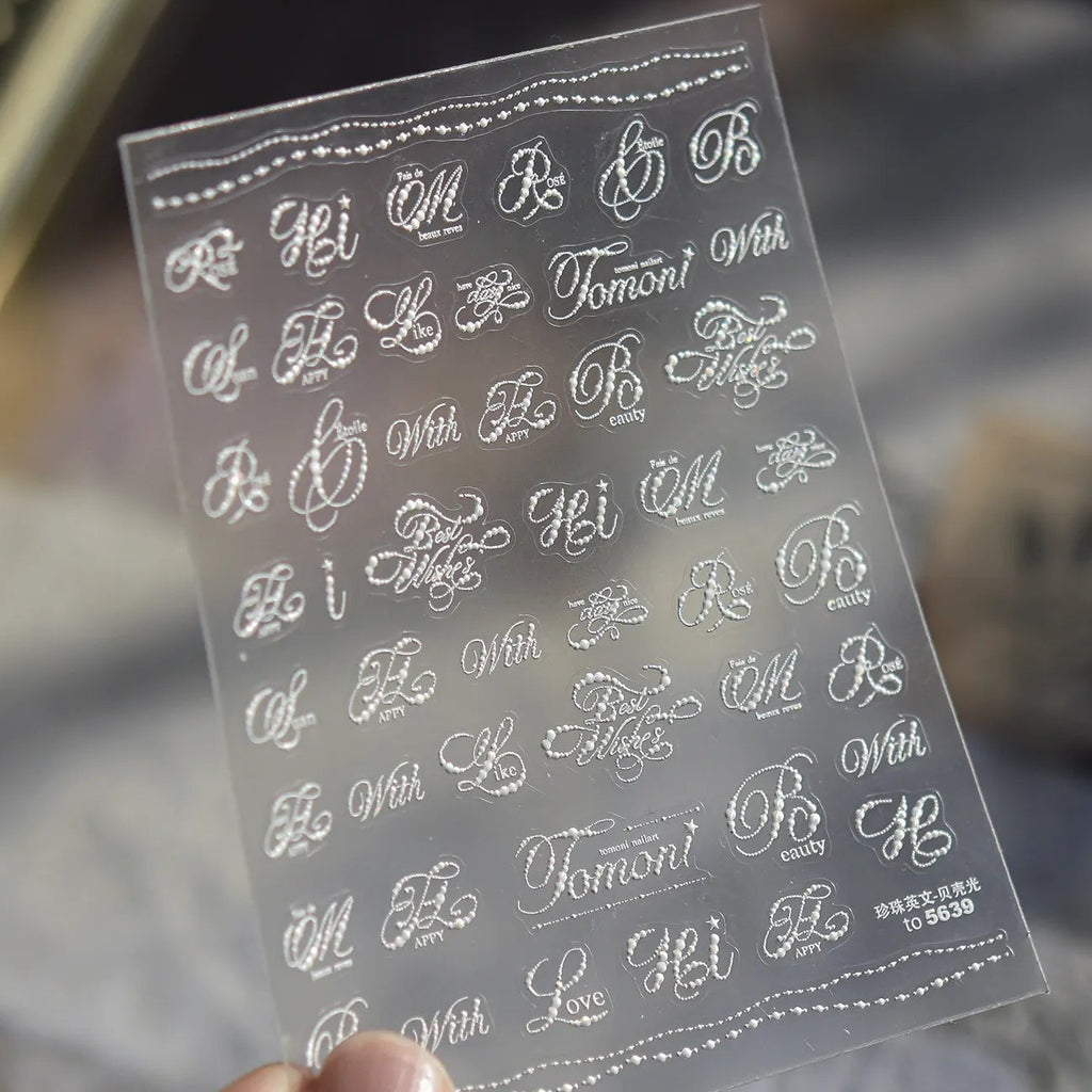 3D Metallic Lettering Nail Stickers