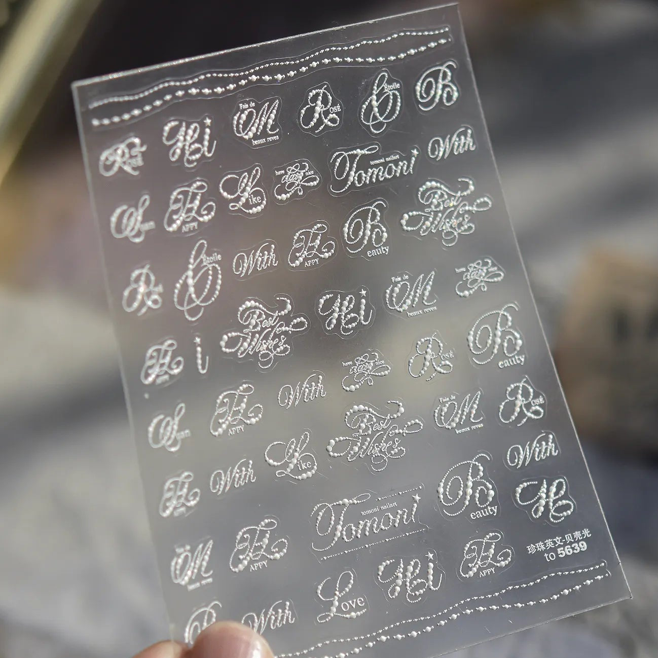 3D Metallic Lettering Nail Stickers