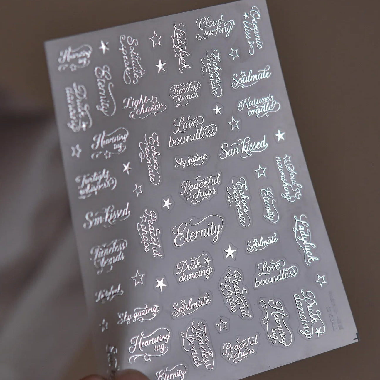 3D Metallic Lettering Nail Stickers