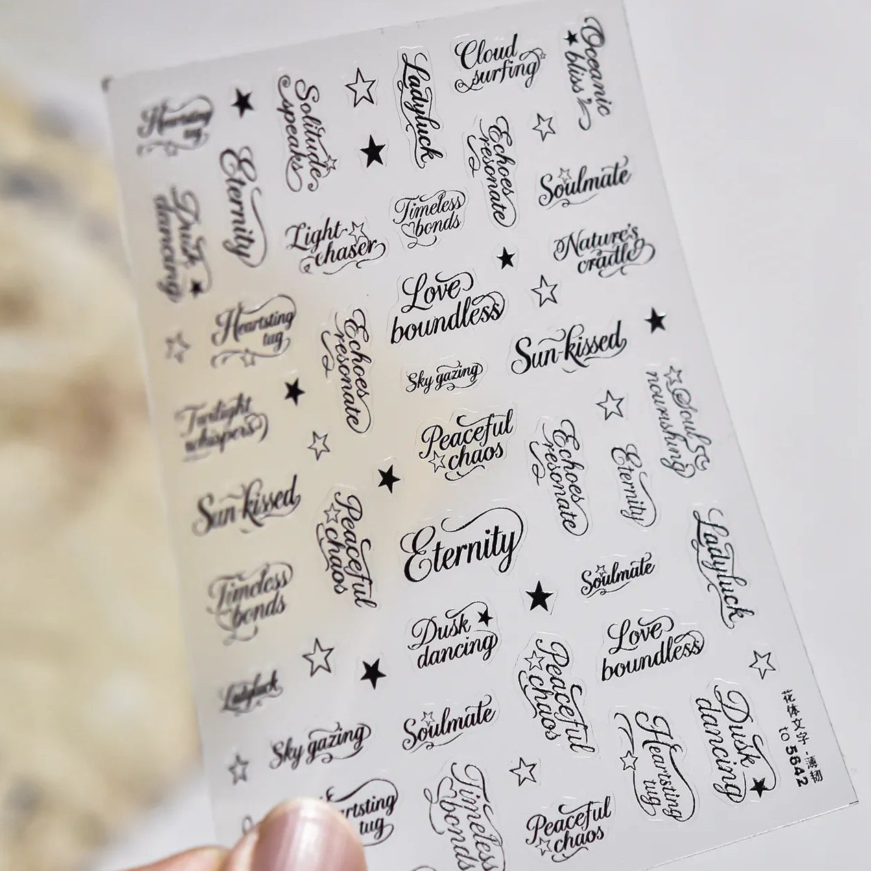 3D Metallic Lettering Nail Stickers