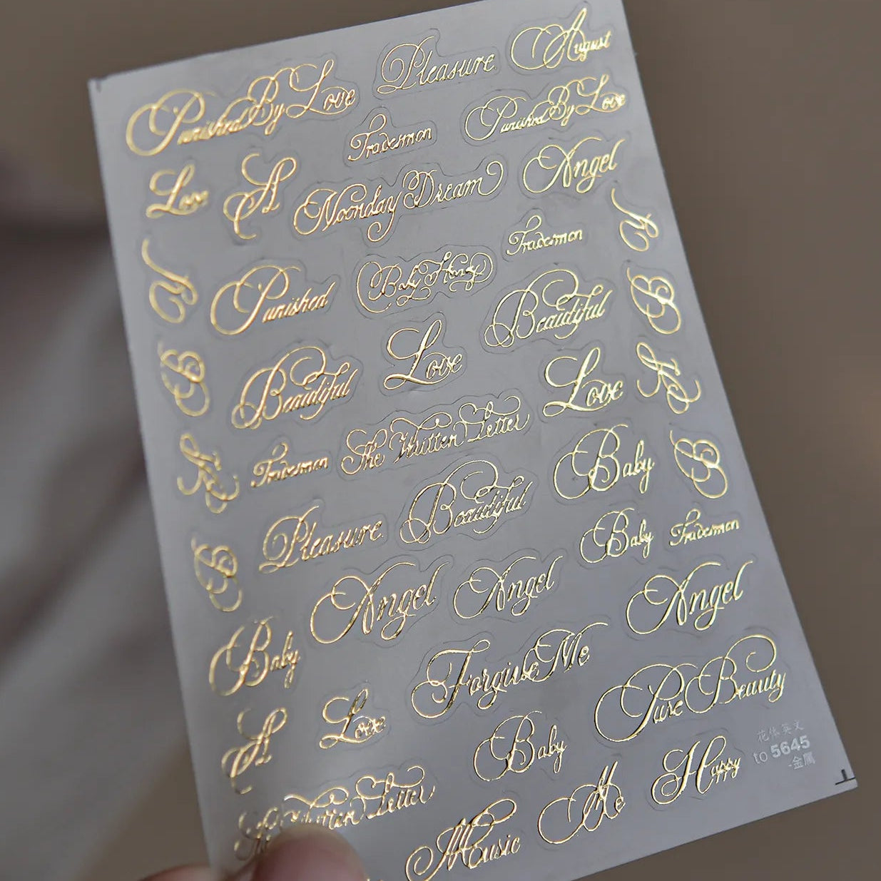 3D Metallic Lettering Nail Stickers