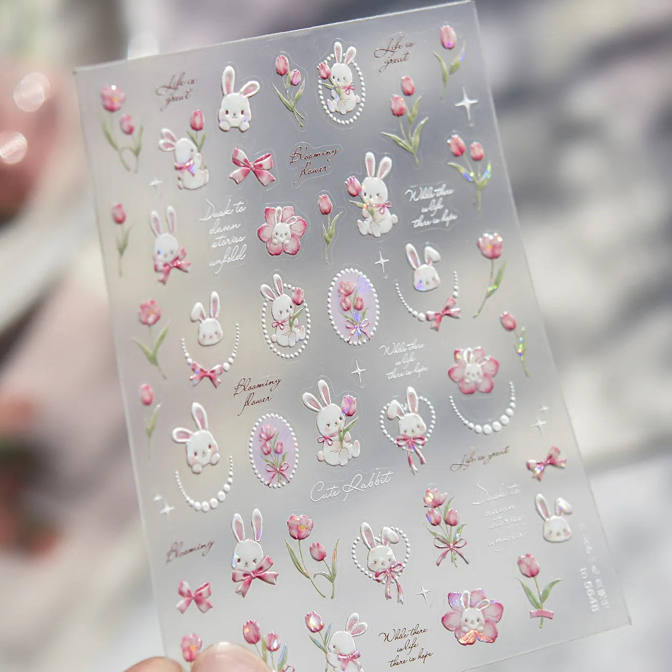 Kawaii Bunny & Cherry Nail Stickers