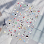 5D Kawaii Cat & Spring Floral Nail Stickers 5653