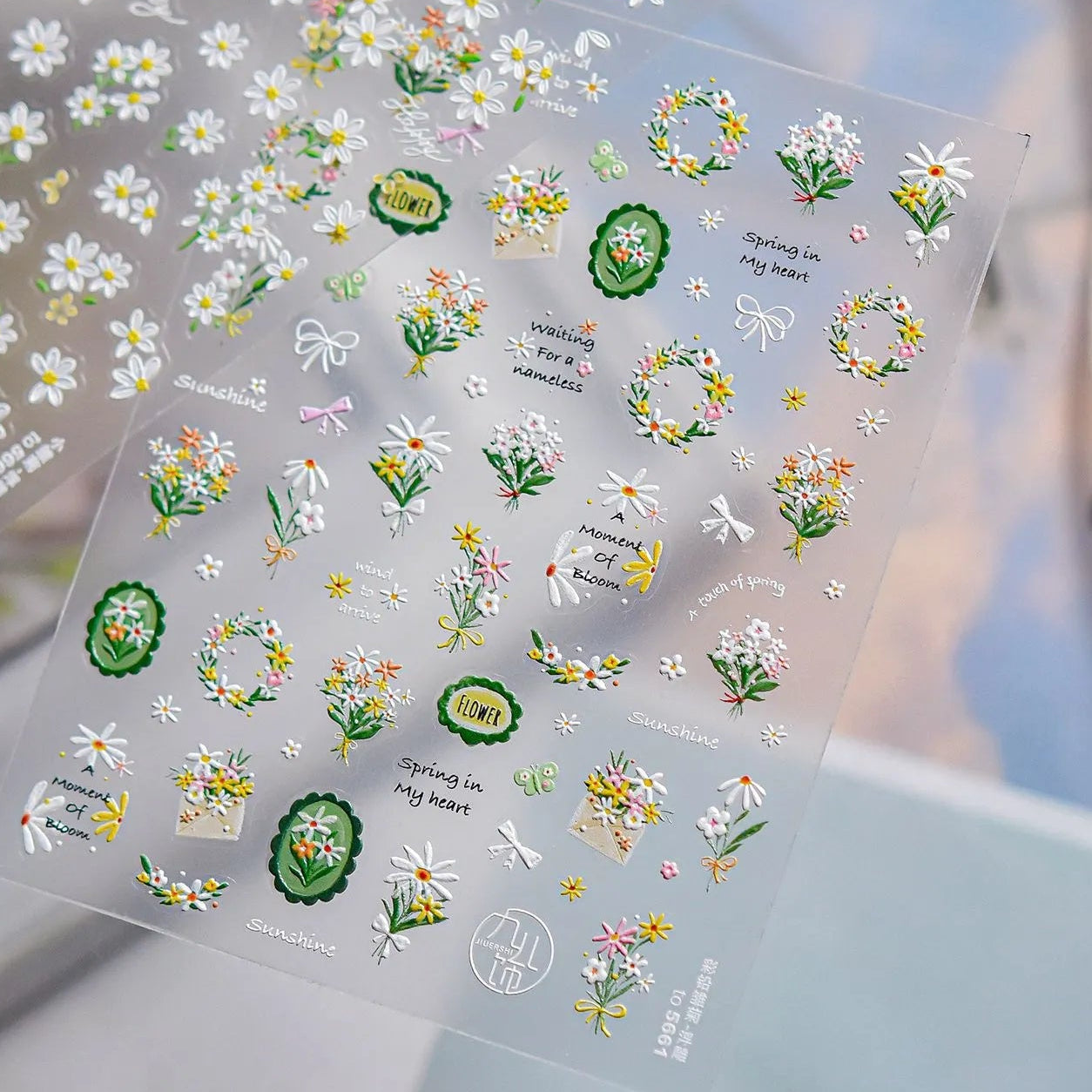 3D Daisy Nail Stickers - Cottagecore Floral Decals