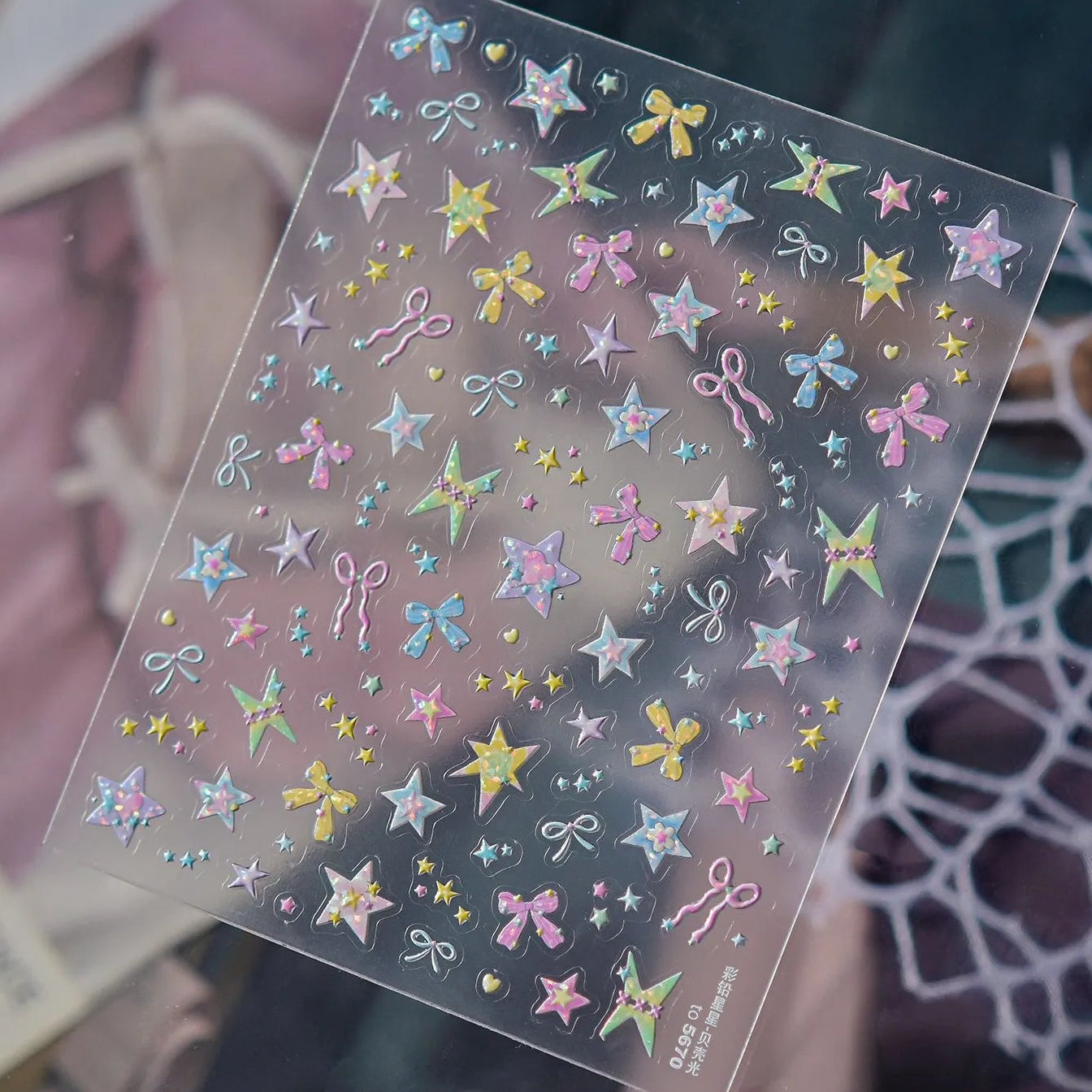 3D Pastel Star Nail Art Stickers