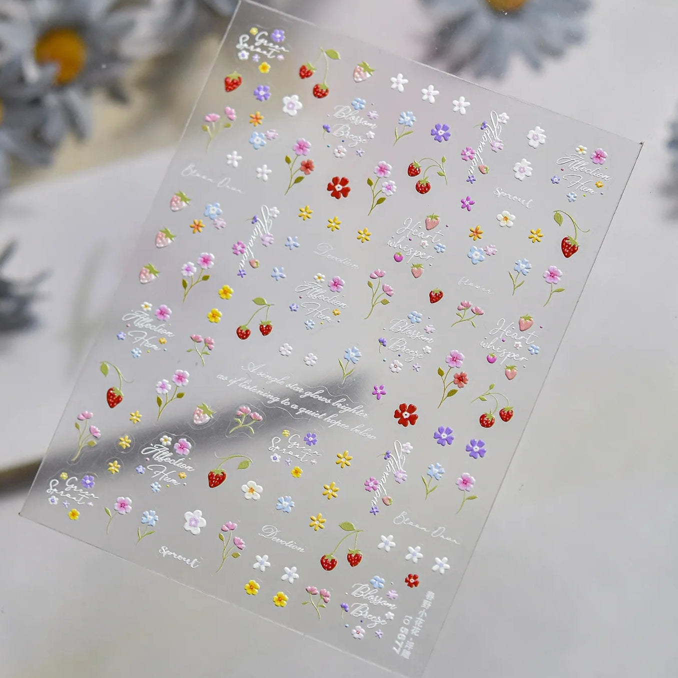 5D Spring Flower Nail Stickers Vintage Floral Decals