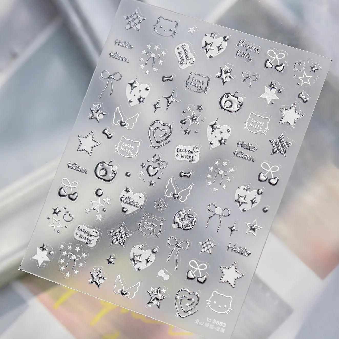 3D Coquette Bow & Pearl Nail Stickers