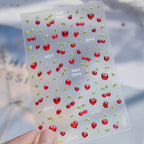 3D Glitter Cherry Jelly Nail Stickers 