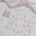 Spring Tulip Nail Stickers - Romantic Bow Floral Decals