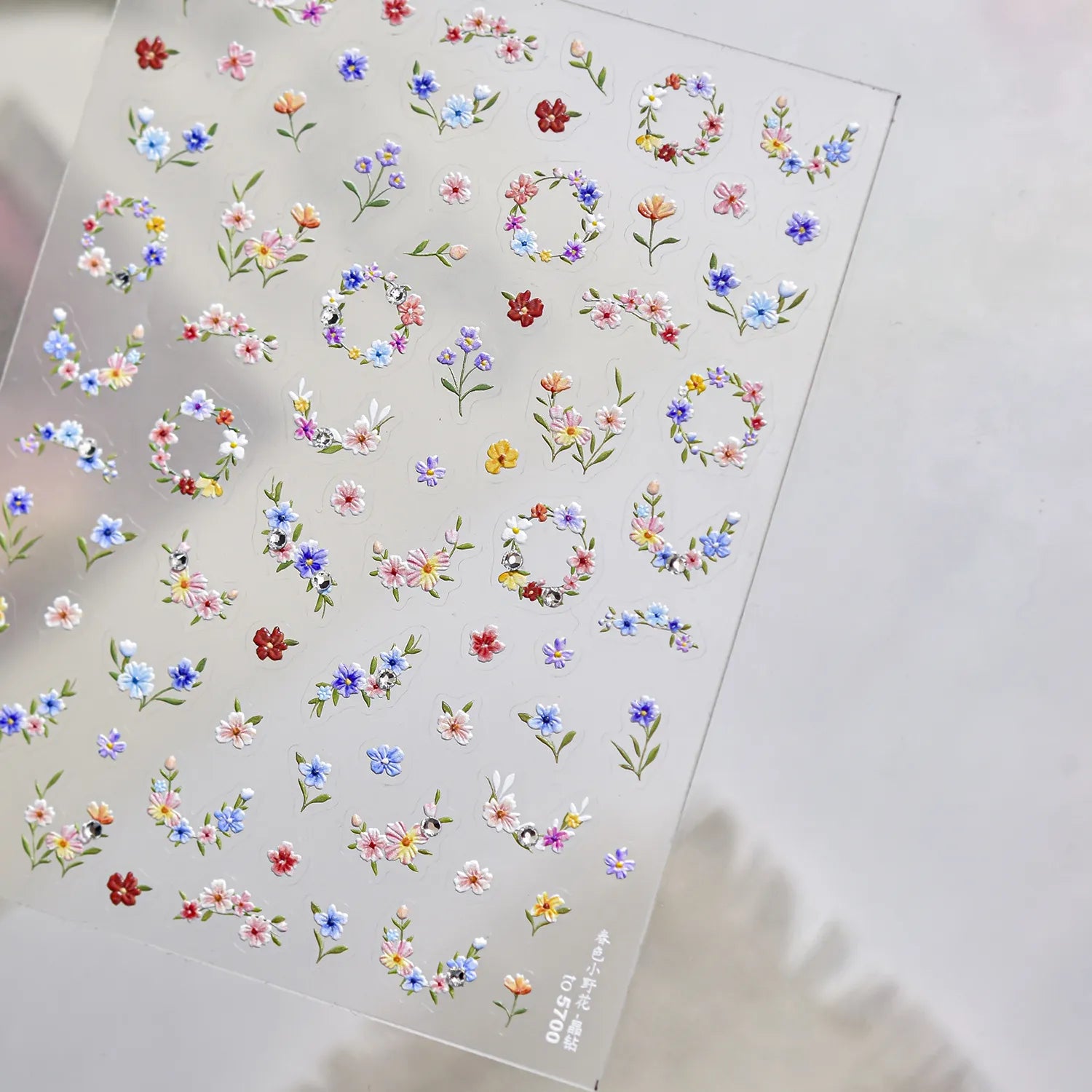 5D Spring Flower Nail Stickers Vintage Floral Decals
