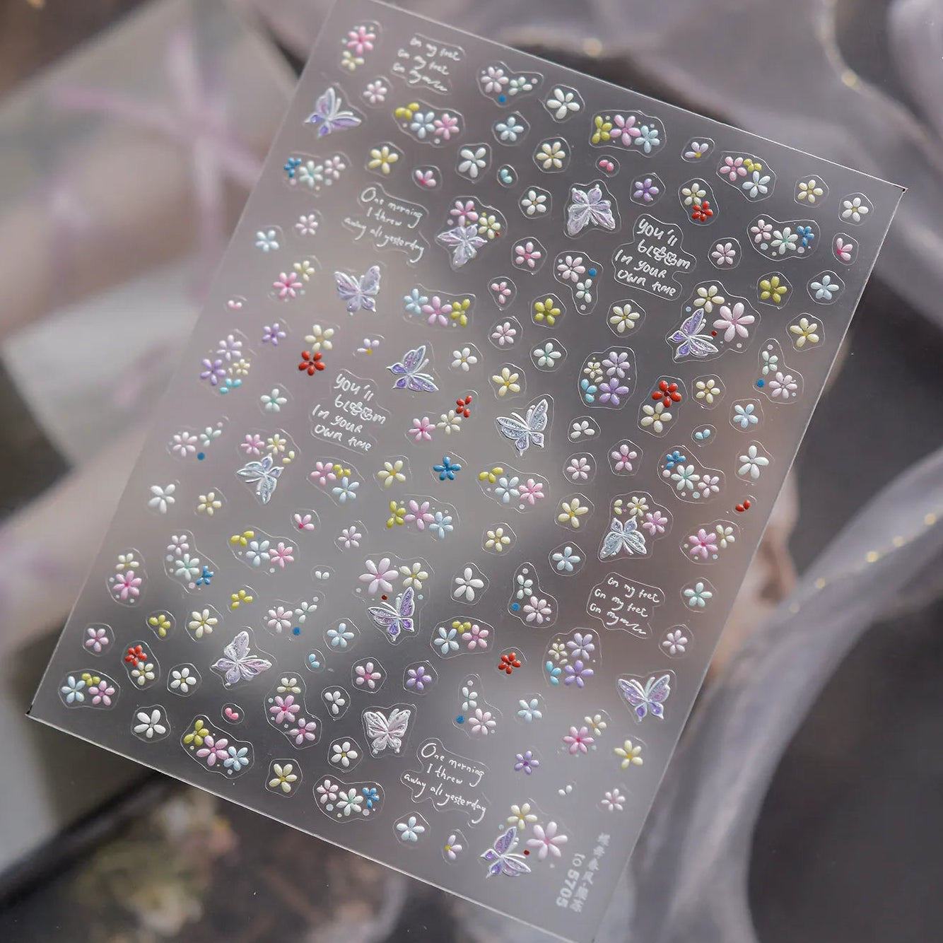 5D Vintage Floral Nail Stickers - Retro Oil Painting Decals