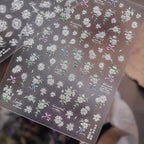 5D White Daisy Flower Nail Stickers - Floral Coquette Decals 5706