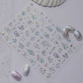 5D Silver Mermaid Ocean & Shell Nail Stickers 