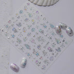 5D Silver Mermaid Ocean & Shell Nail Stickers 