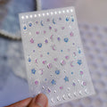 5D Silver Celestial Moon & Star Nail Stickers