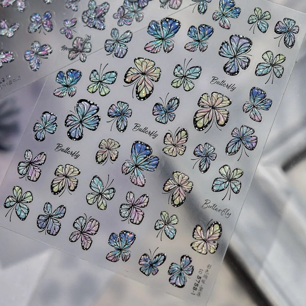 Holographic Butterfly Jelly Nail Stickers 
