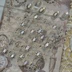 Vintage Celestial Opal Mirror Nail Stickers | Pearl Heart Locket Decals