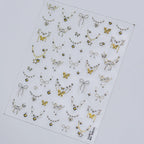 3D Metallic Jewelry Nail Stickers - Coquette Bows Pendant Chains Decals