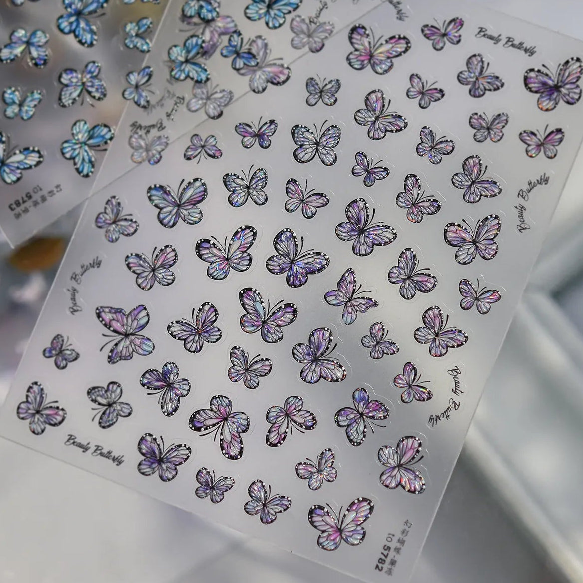 Holographic Butterfly Jelly Nail Stickers 