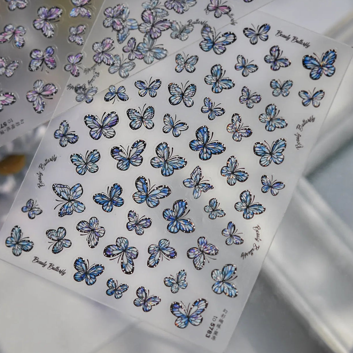 Holographic Butterfly Jelly Nail Stickers 