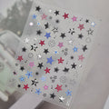 5D Y2K Grunge Star Nail Stickers - Edgy Punk Skull & Music Art Decals