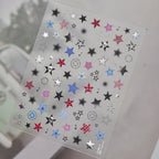 5D Y2K Grunge Star Nail Stickers - Edgy Punk Skull & Music Art Decals