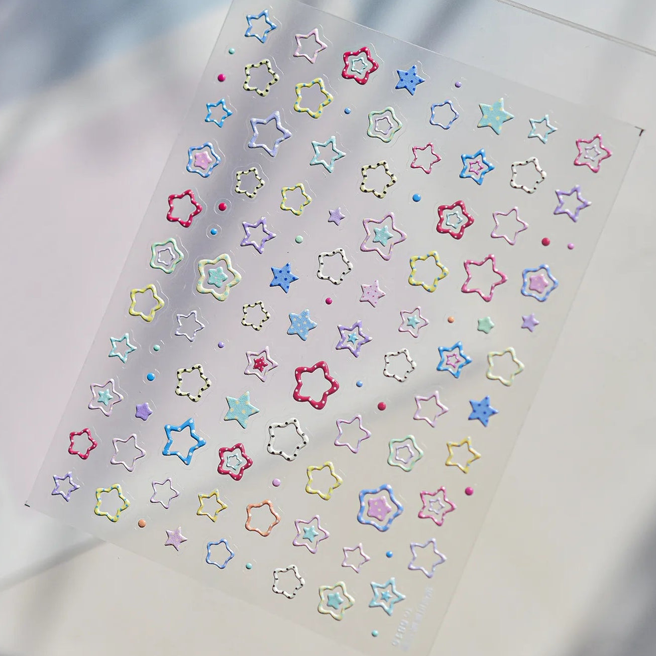 3D Pastel Star Nail Art Stickers