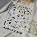 Vintage Music Note & Cat Nail Stickers