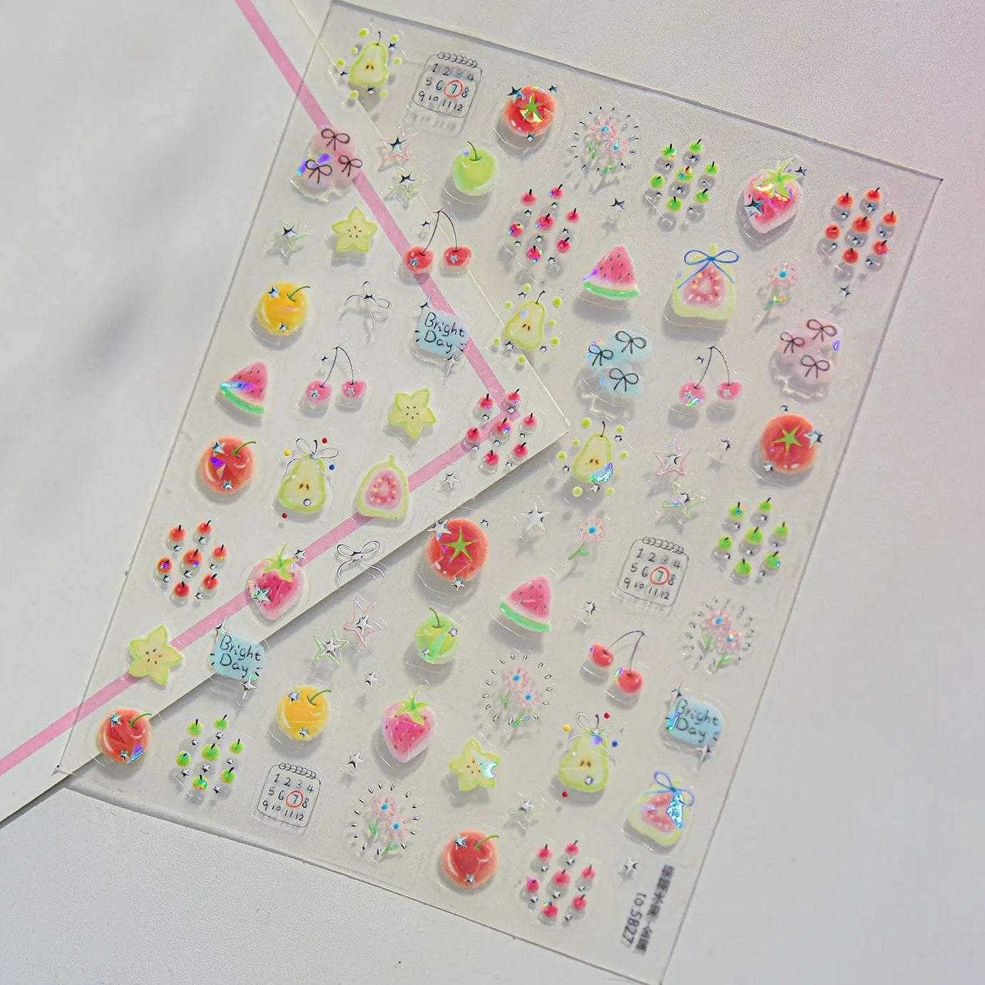 Y2K Apple & Cherry Nail Stickers – Cute Summer Fruits Nails
