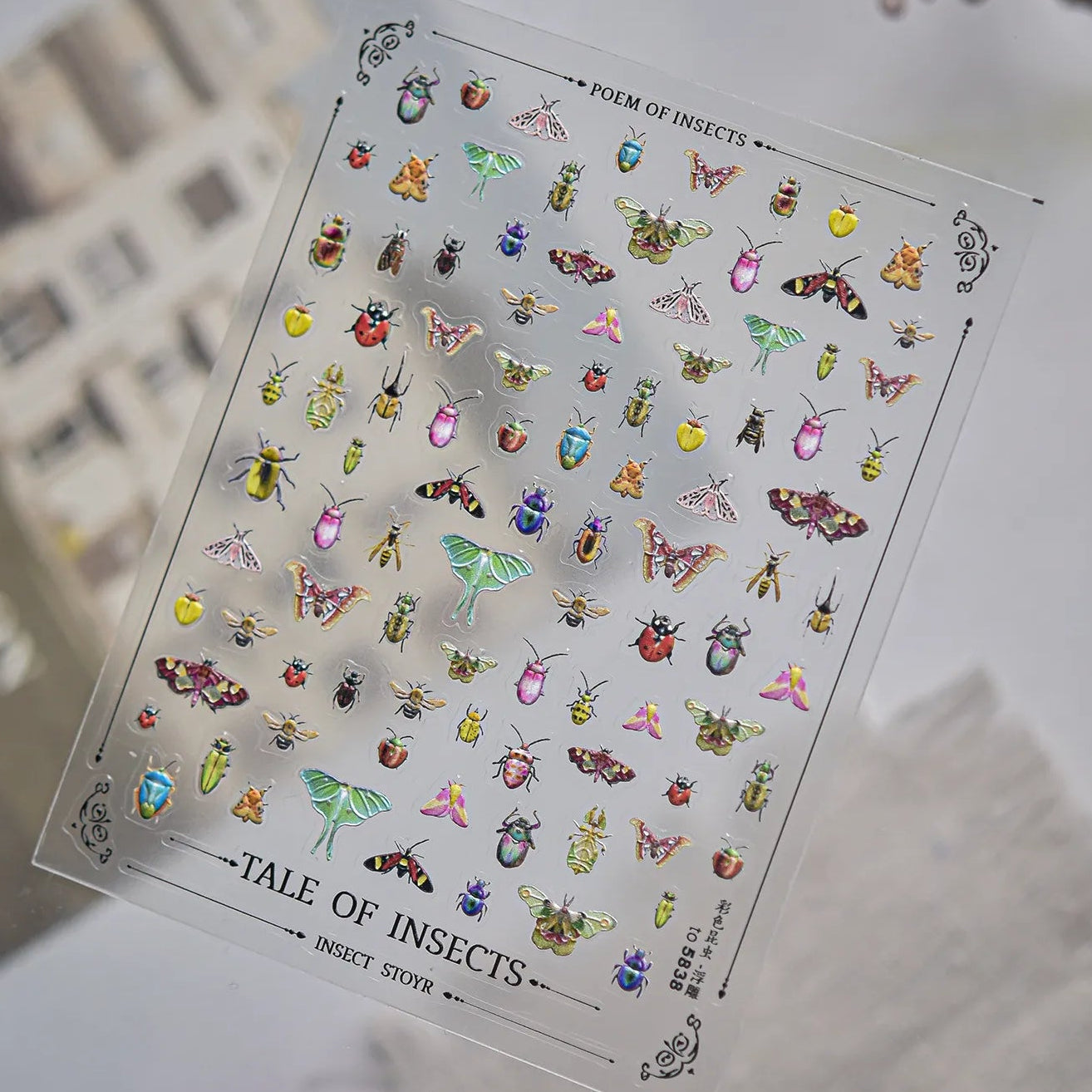 Vintage Beetle & Ladybug 3D Insect Nail Stickers - Botanical Nature Decals