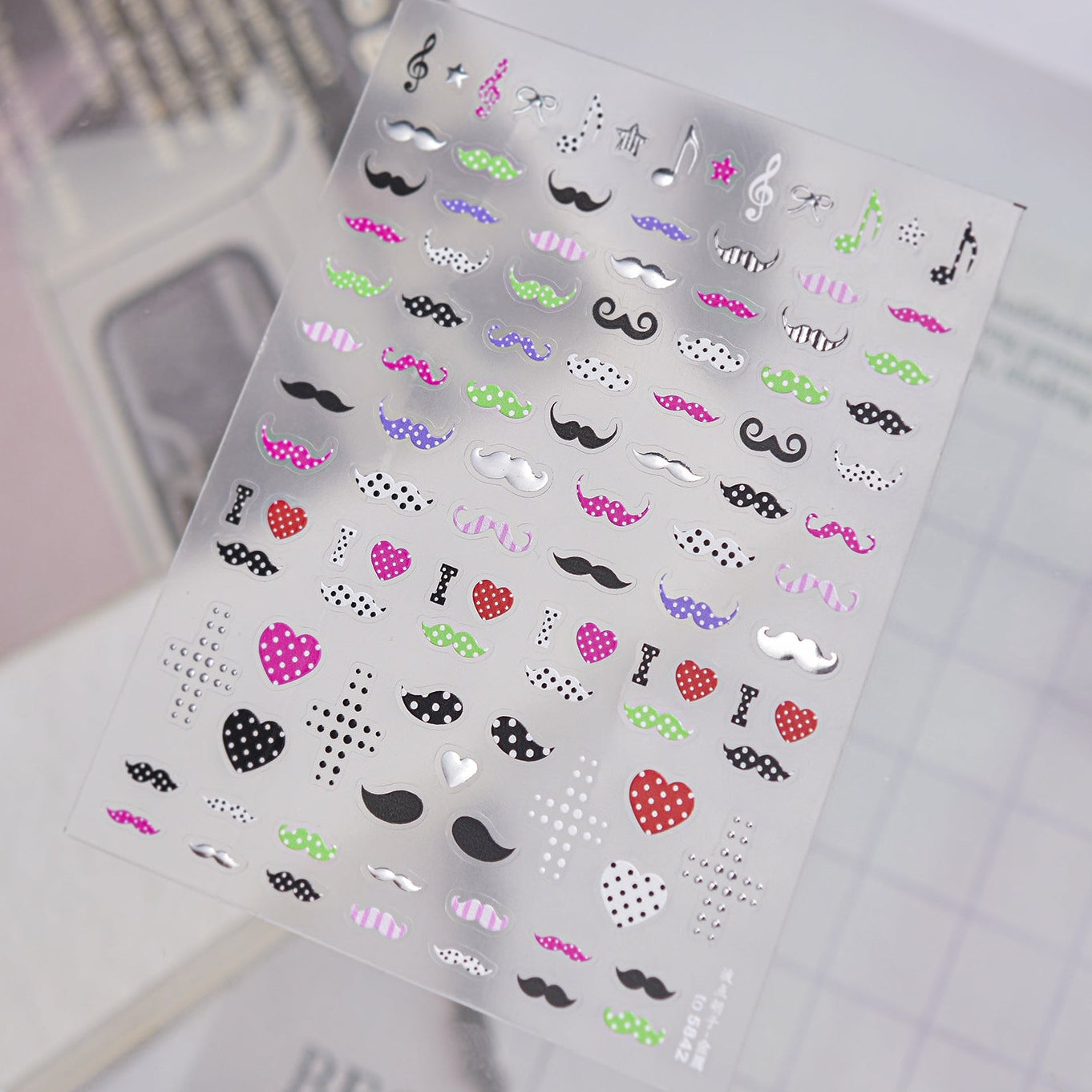 Kawaii Polka Dot Sunglasses 3D Nail Stickers