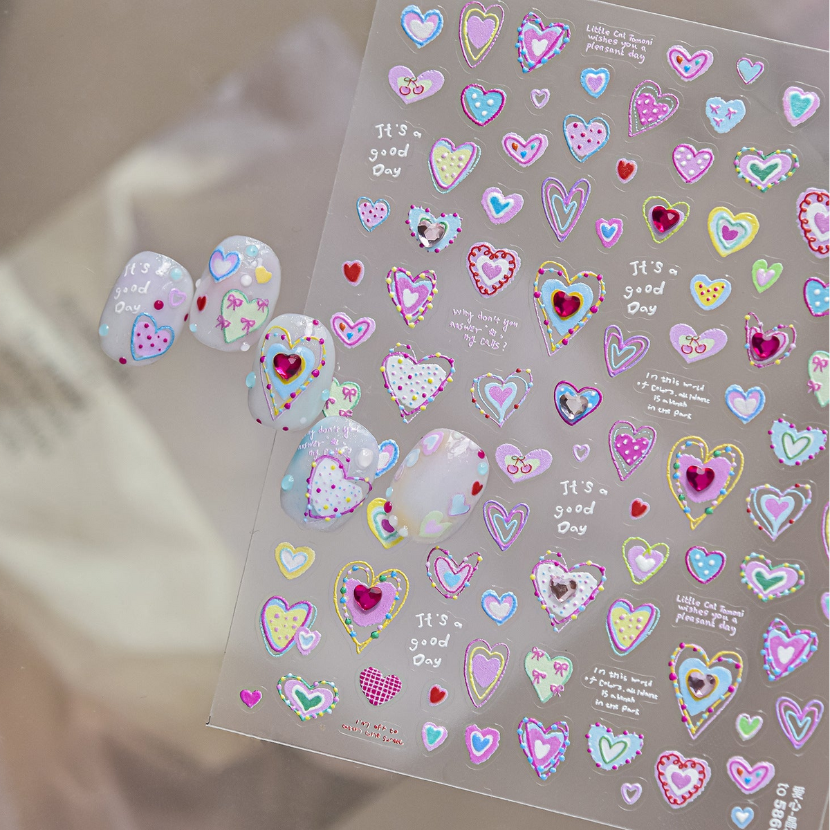 Y2K Star Nail Art Stickers - Metallic & Neon Starburst Decals 6065