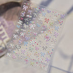 Kawaii Polka Dot Bow Nail Stickers - 3D Cute Bear Decals 5868