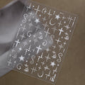 Y2K Cyber Grunge Nail Stickers - Black & White Halftone Cross Decals