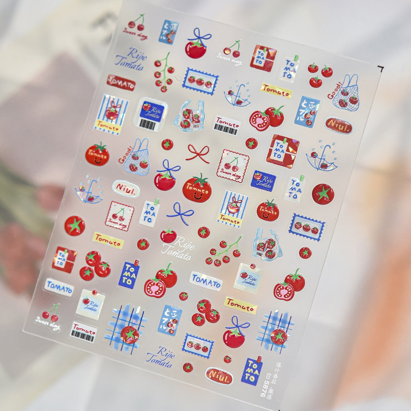 Cottagecore Tomato 3D Nail Stickers | Cute Garden & Picnic Nail Art 5876